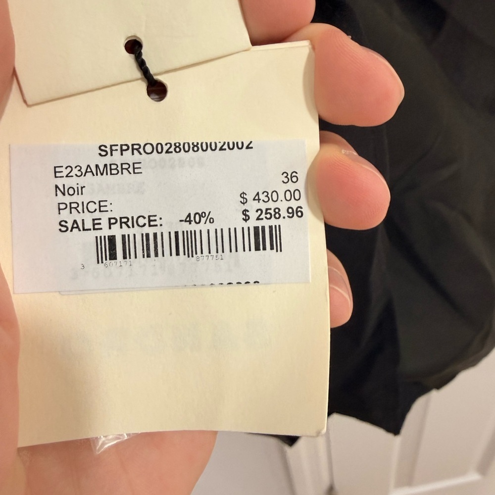 Sandro Silk Blend Black Mini Dress With Crystal Straps - Picture 6 of 6